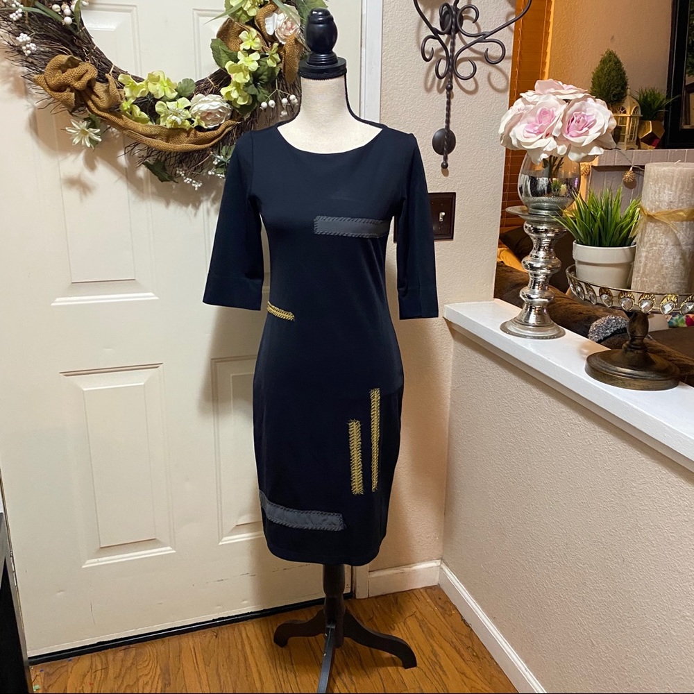 SkunkFunk Sleeveless Striped Bodycon Midi Dress